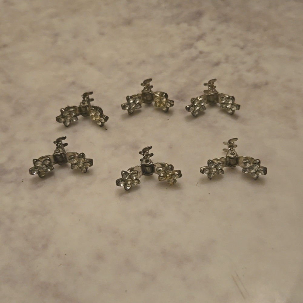Mini Crystal Hair Accessories Sparkly Rhinestone Hair Claw Clips - Picture 2 of 5